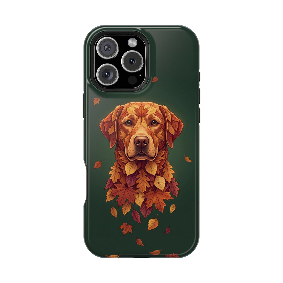Autumn Leaves Labrador Phone Case — Tough Magnetic Case with Wireless Charging