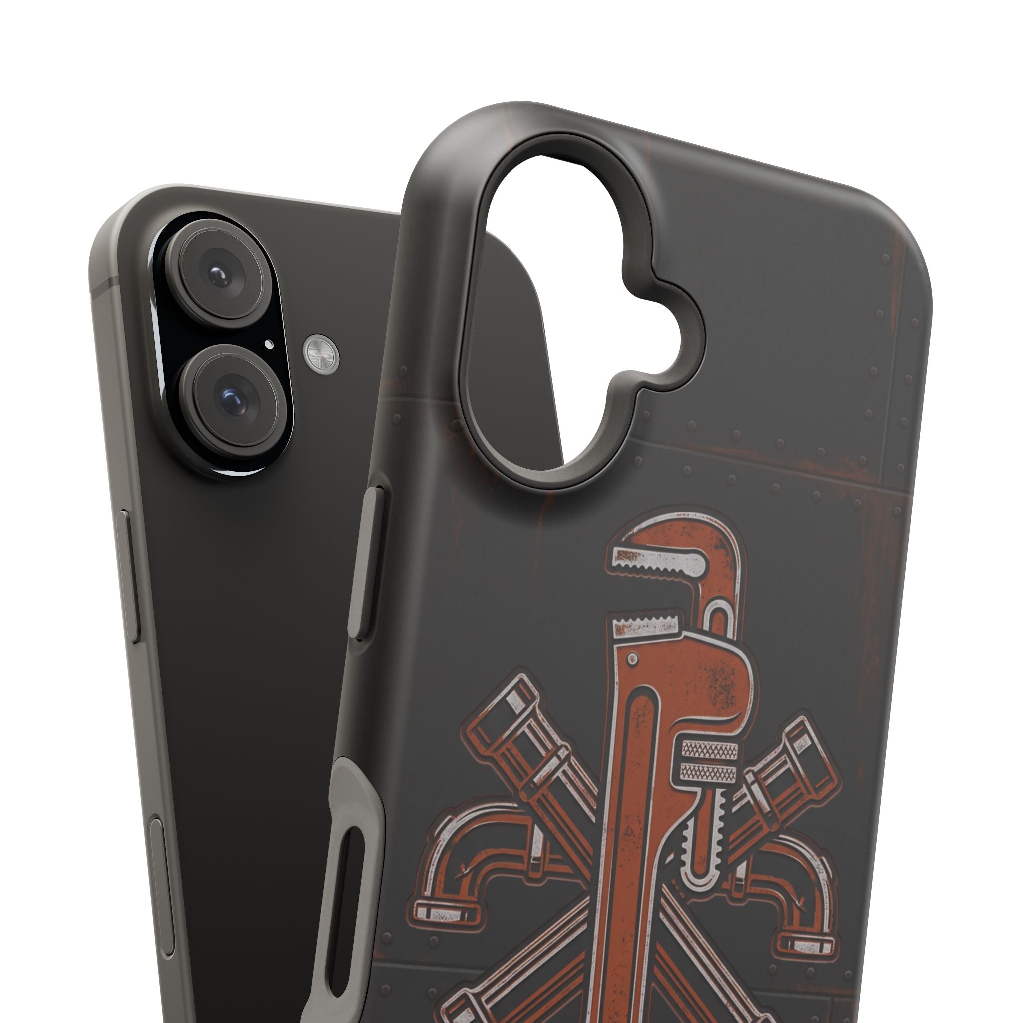Tough By Trade Phone Case — Crossed Wrenches Wireless Charging Cover