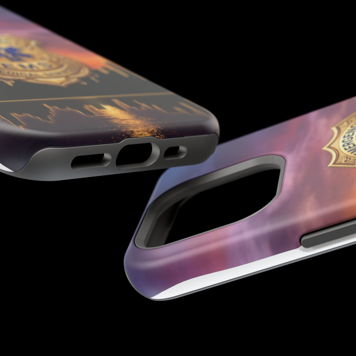 EMS Badge Sunset Skyline Phone Case — Magnetic Wireless Charging Cover