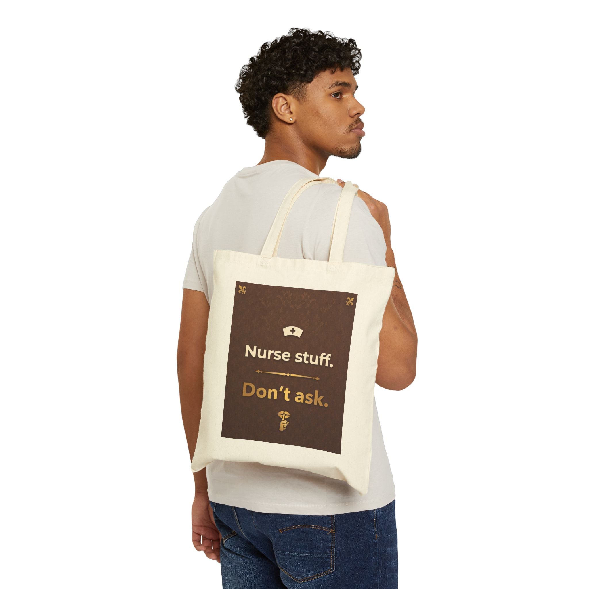 Nurse Tote Bag – Nurse stuff dont ask – Cotton Canvas Tote Bag for Nurses