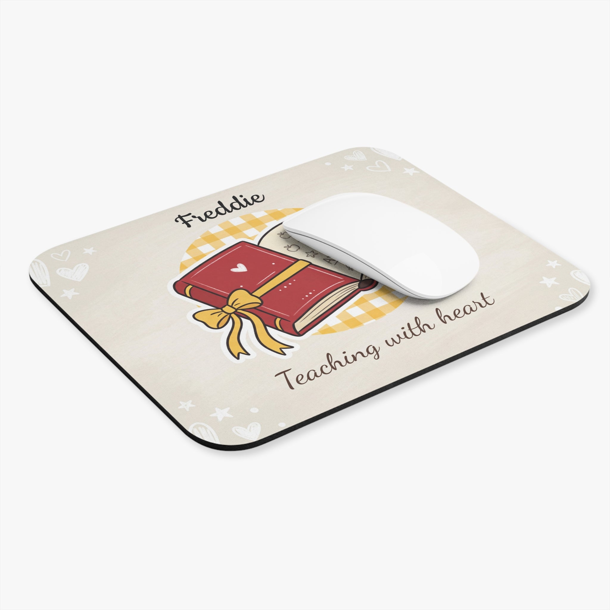 Personalized Teacher Mouse Pad with Name and message , Book Design