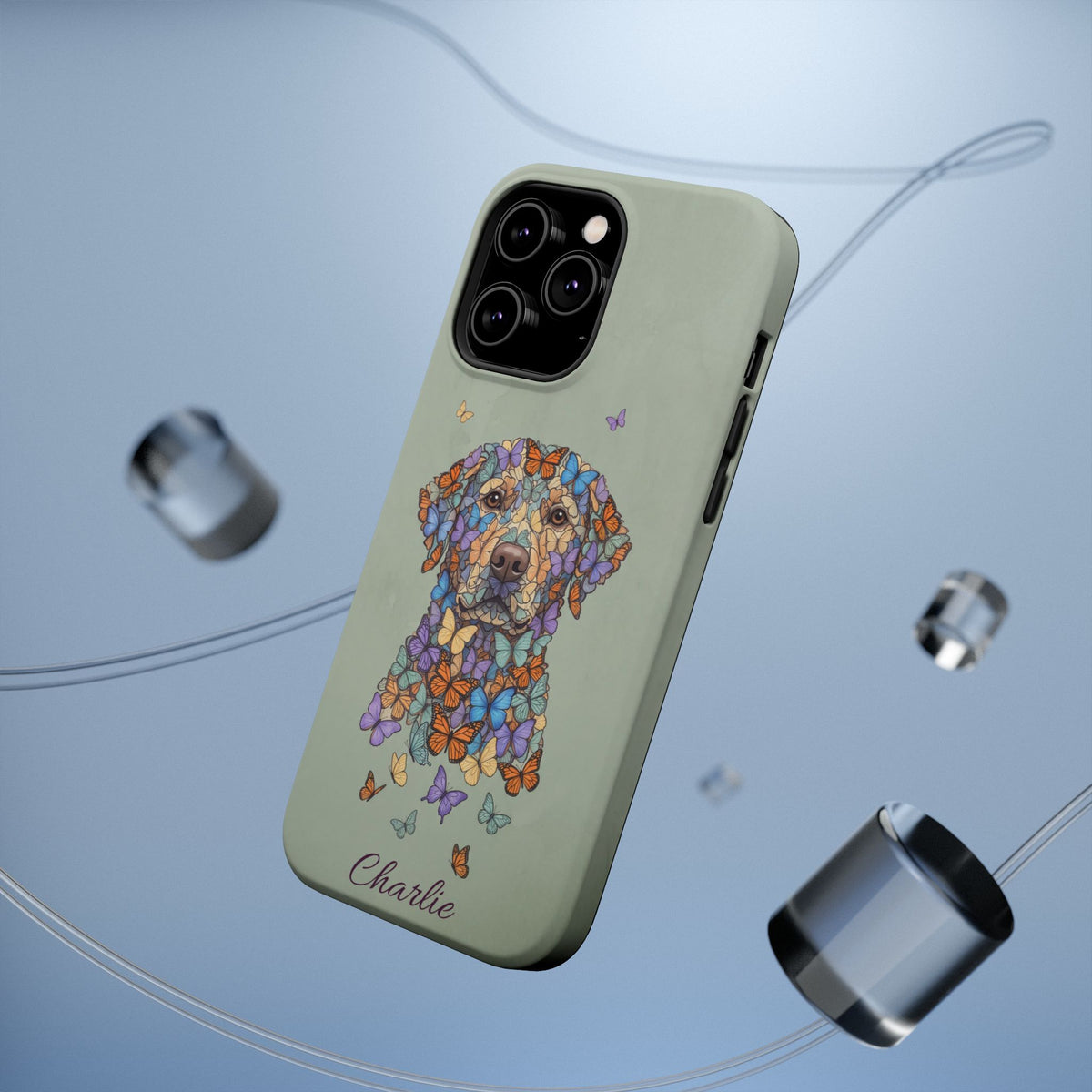 Personalized Butterfly Labrador Phone Case — Tough Magnetic Case with Wireless Charging
