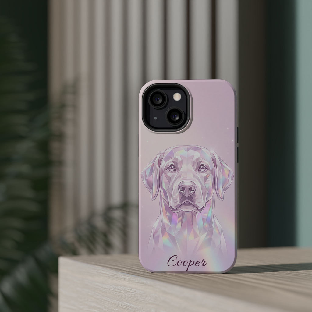 Personalized Crystal Prism Labrador Phone Case — Tough Magnetic Case with Wireless Charging