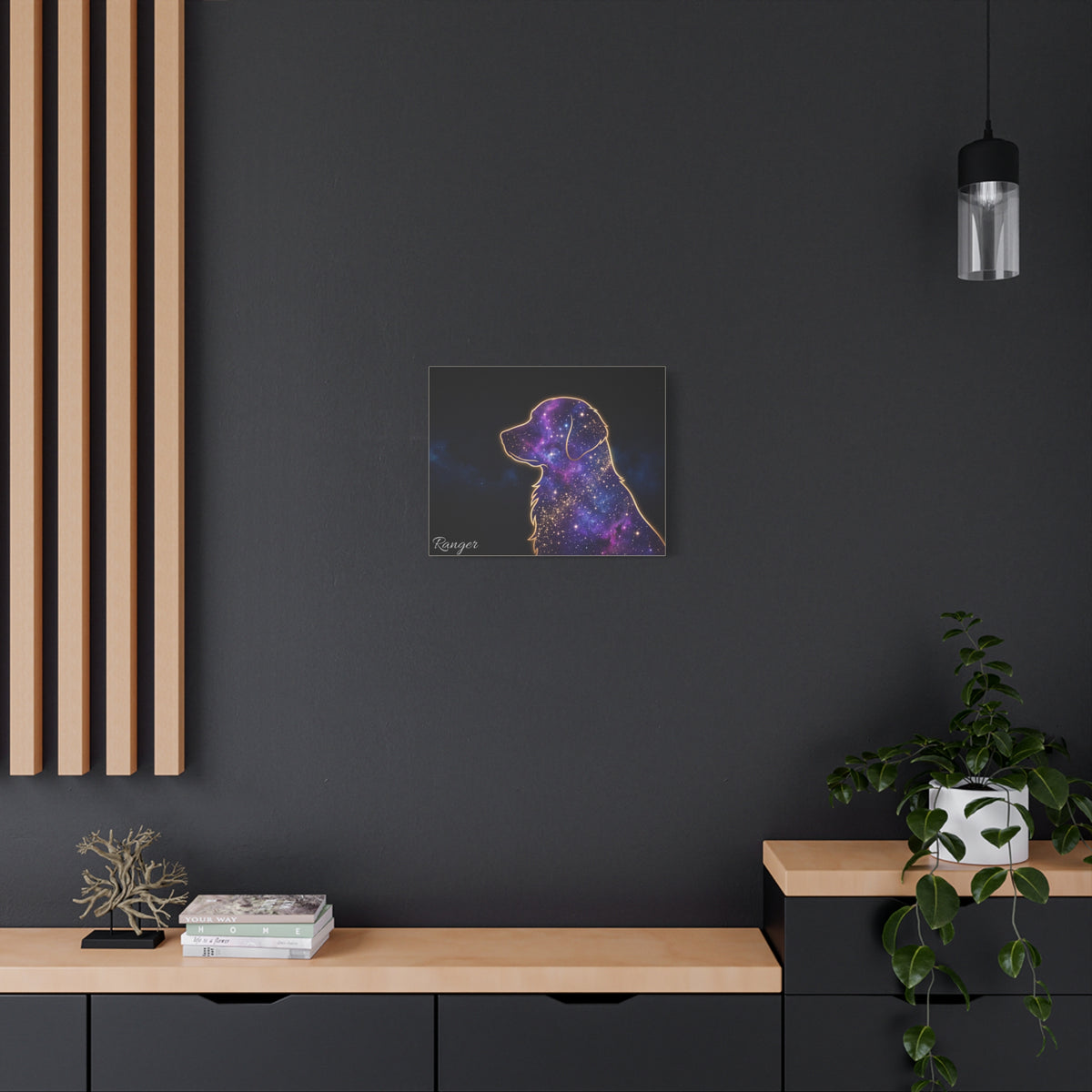 Golden Retriever Personalized Canvas | Galaxy Silhouette Wall Art