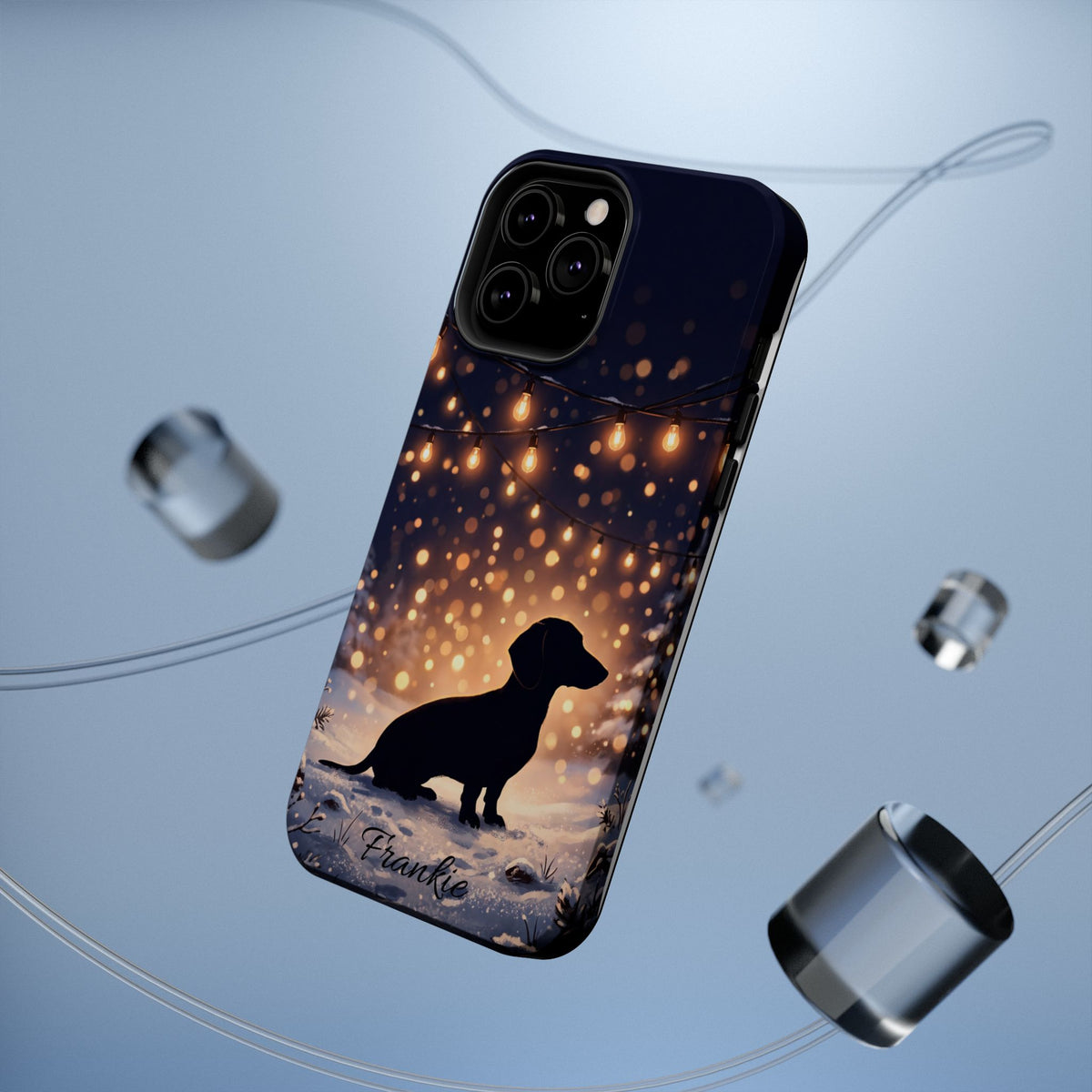 Personalized Dachshund Golden Sparks Phone Case — Wireless Charging Cover