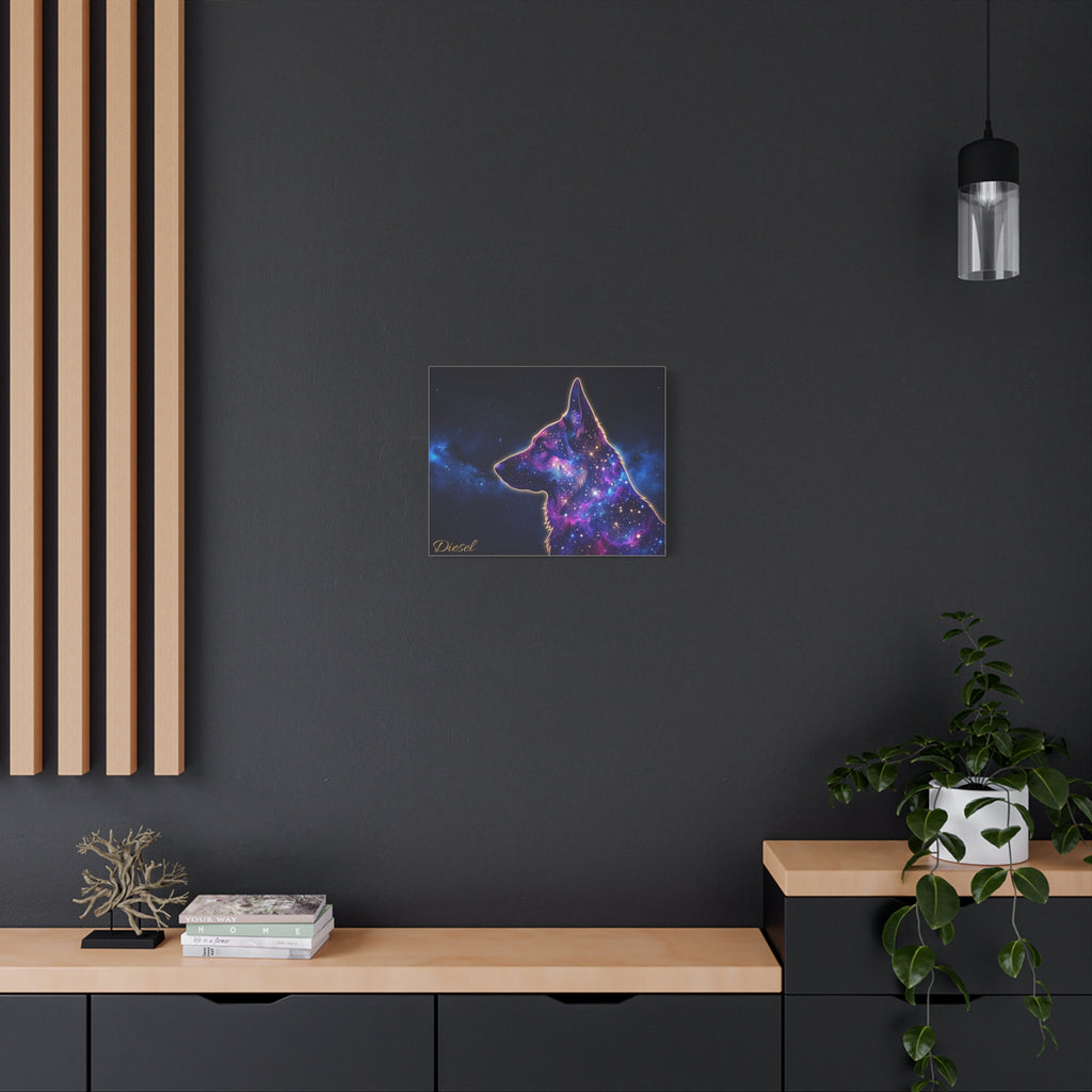 German Shepherd Personalized Canvas | Galaxy Silhouette Wall Art