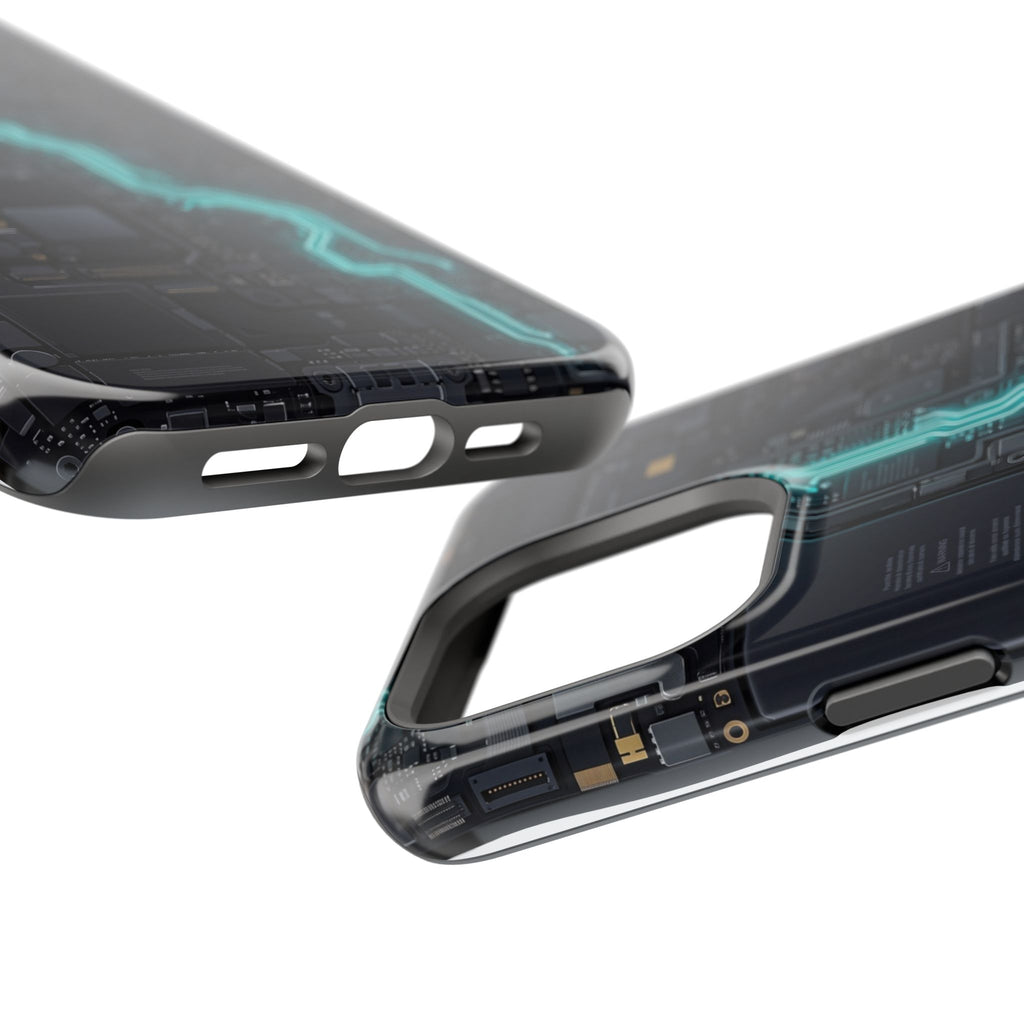 Cyan Bolt Electrician Phone Case — Electric Circuit Wireless Charging Cover