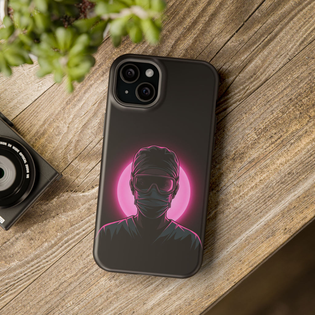 Nurse Portrait Phone Case — Navy Wireless Charging Cover