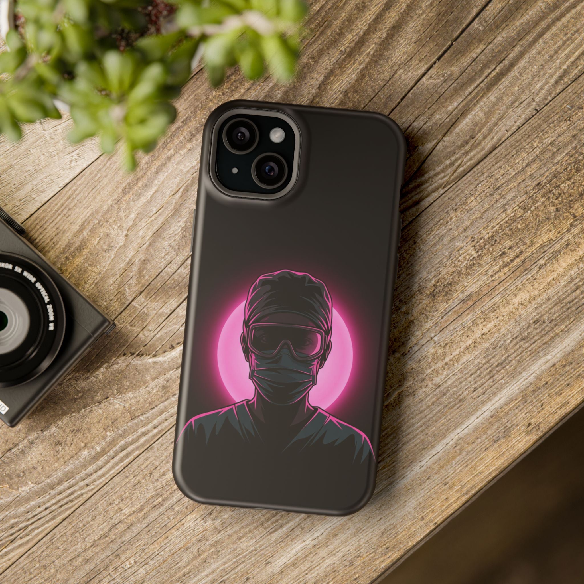 Nurse Portrait Phone Case — Navy Wireless Charging Cover