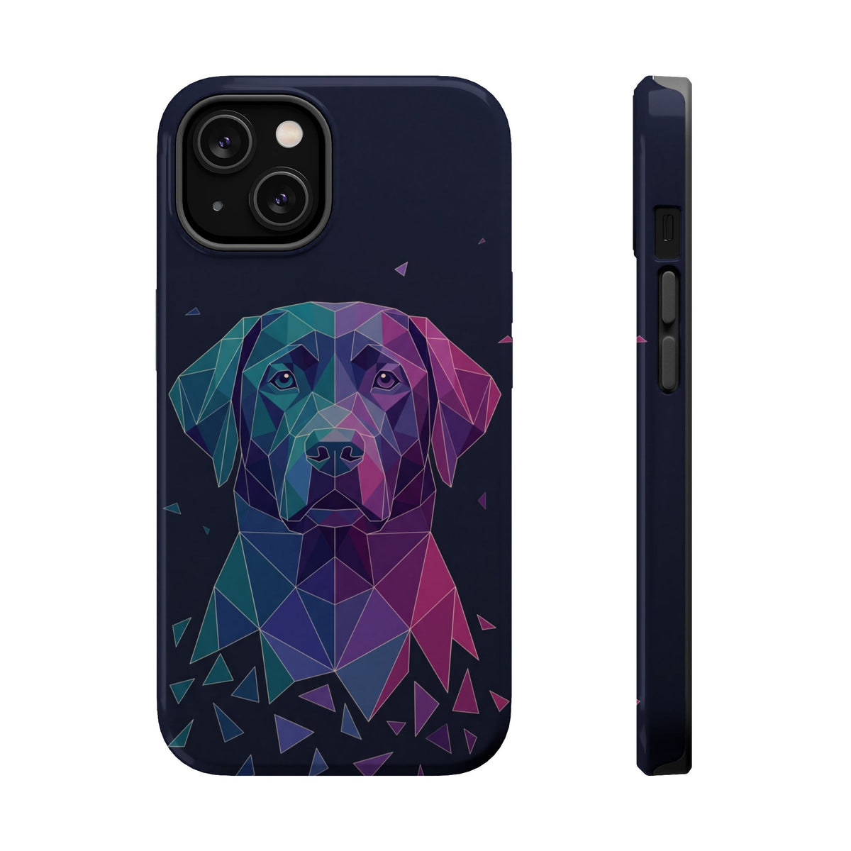 Geometric Labrador Phone Case — Tough Magnetic Case with Wireless Charging