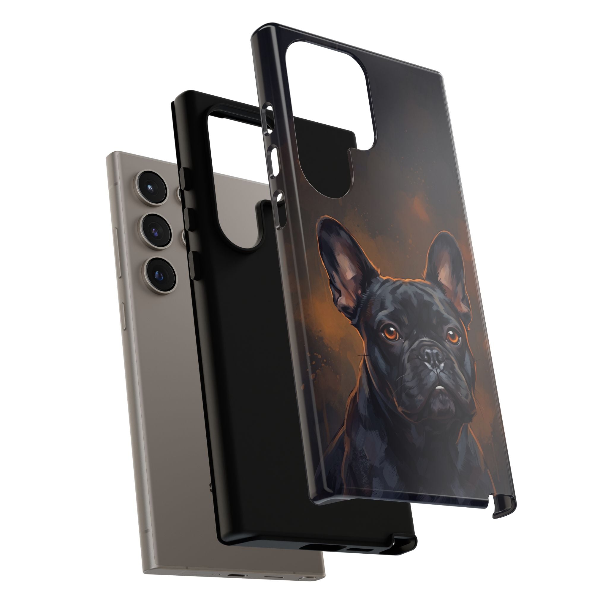 Moody French Bulldog Portrait Phone Case | Dramatic Studio Photography Style | iPhone & Samsung