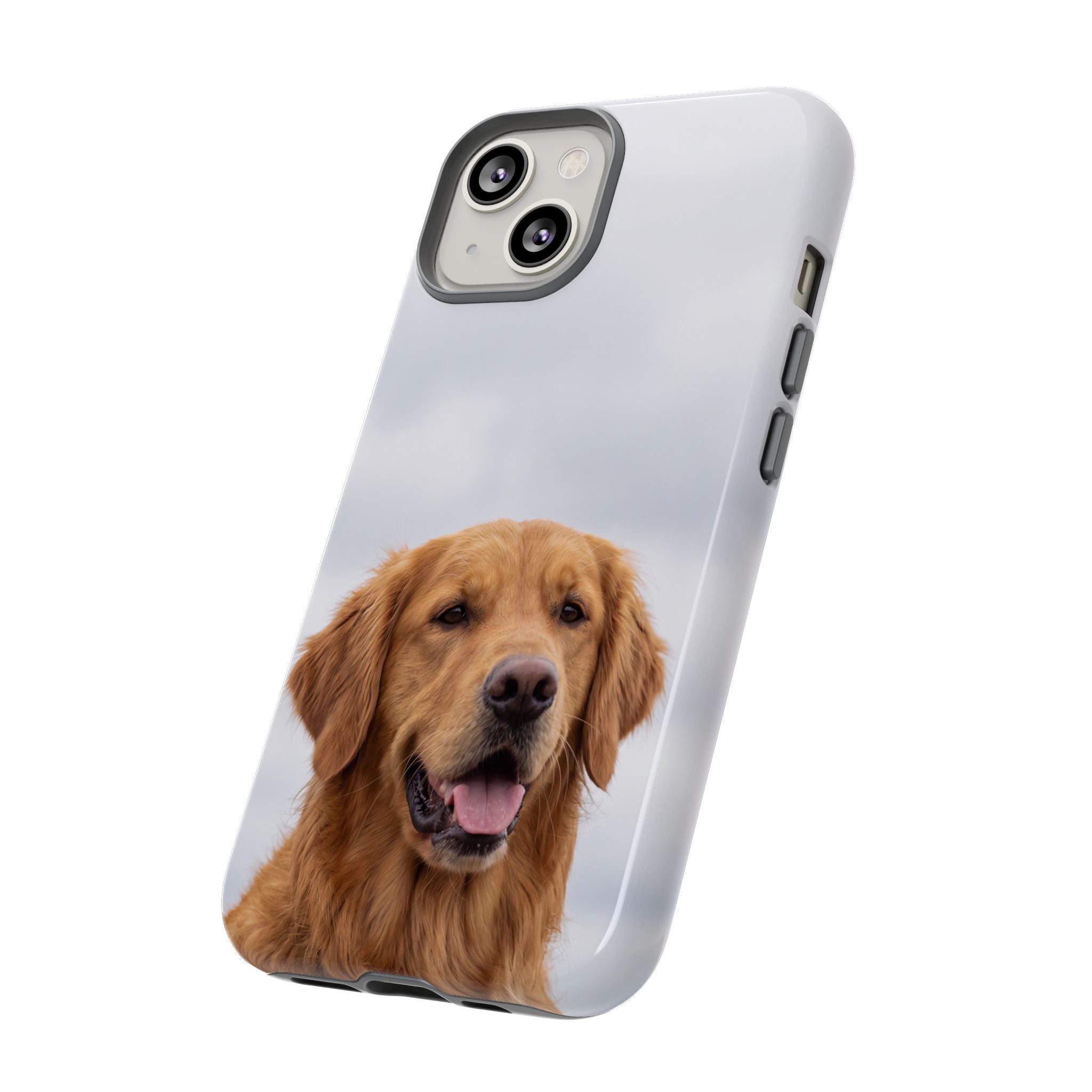 Golden Retriever Portrait Phone Case | Happy Dog Photo on Soft Sky Background | Samsung & iPhone