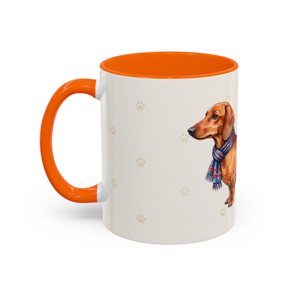 Dachshund Lover Mug – Wiener Dog with Scarf, Cute Watercolor Dachshund Gift Mug