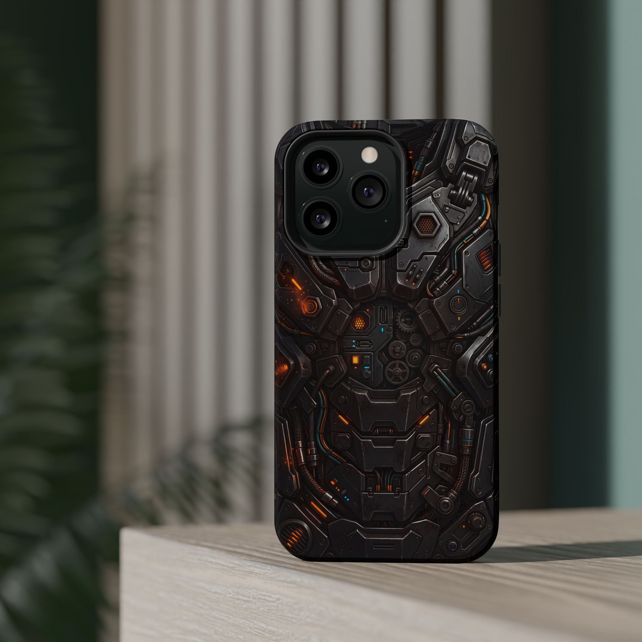 Mech Armor Phone Case — Industrial Circuit Wireless Charging Cover