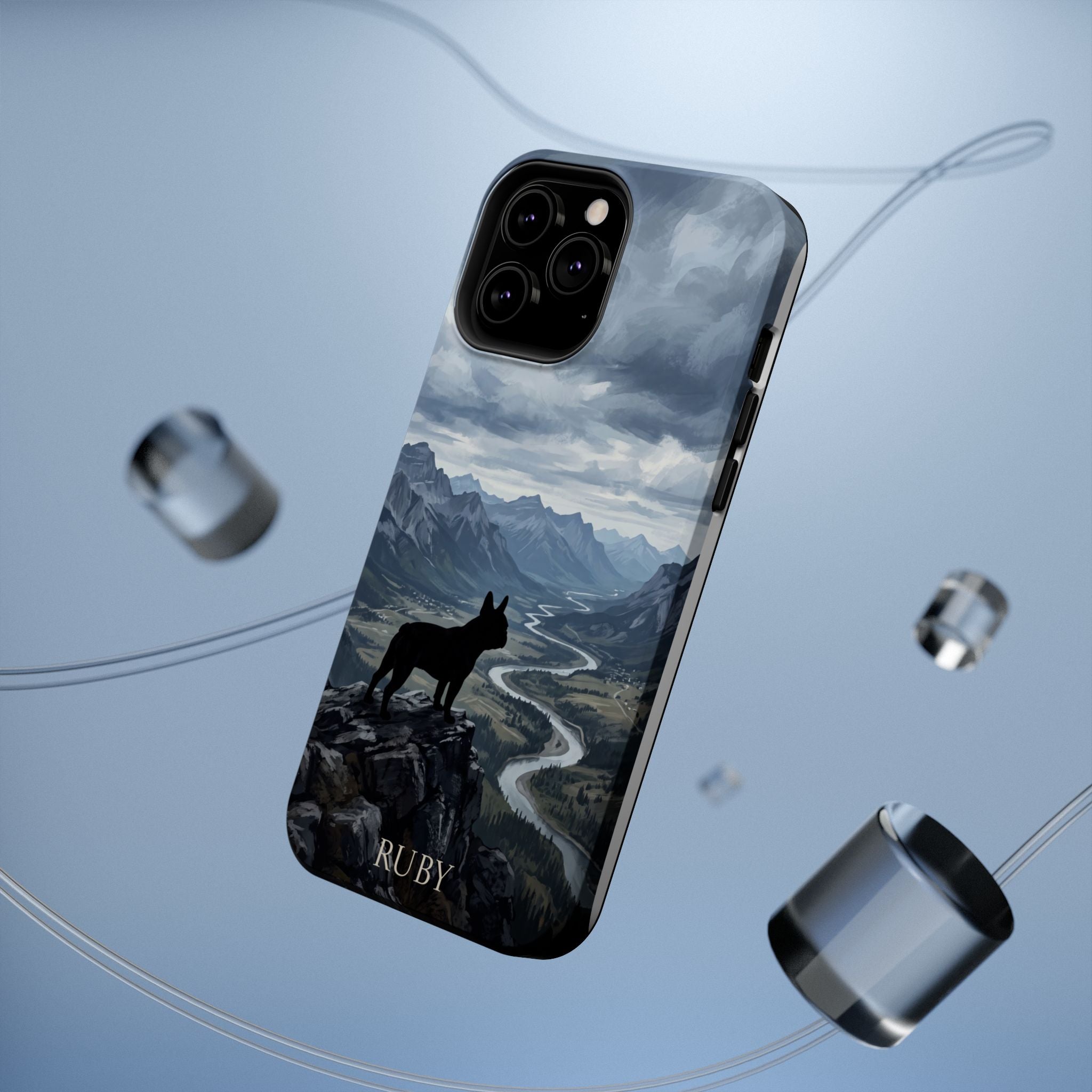 Personalized French Bulldog Mountain Valley Phone Case — Wireless Charging Cover