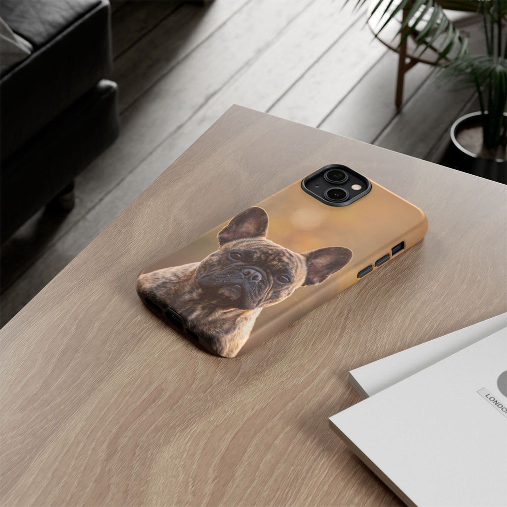 French Bulldog Portrait Phone Case | Realistic Brindle Frenchie Photo Case | iPhone & Samsung