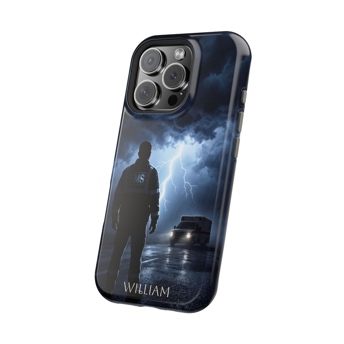 Personalized Lightning Storm EMS Phone Case — Wireless Charging Cover