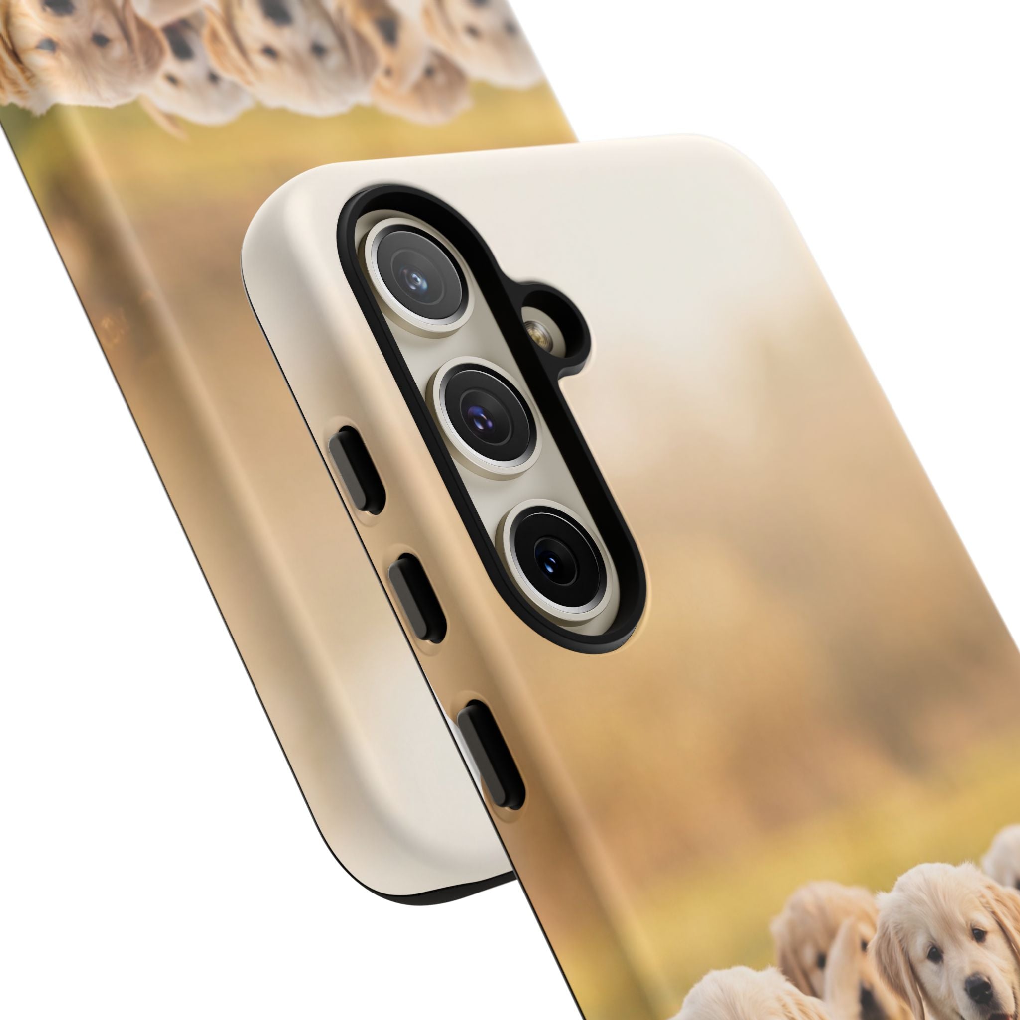 Golden Retriever Puppies Phone Case | Playful Puppy Pack Running in Grass | iPhone & Samsung