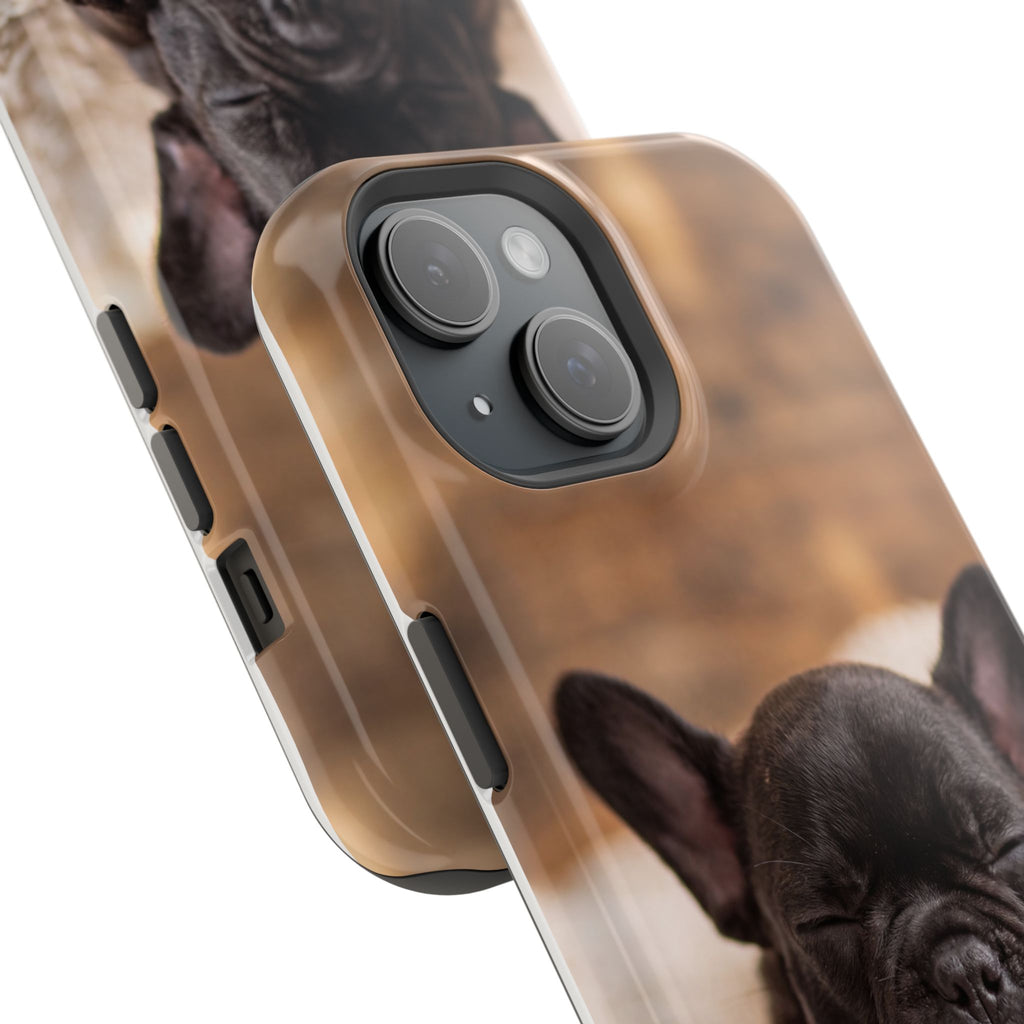 Sleepy French Bulldog Phone Case — Impact-Resistant Wireless Charging Cover
