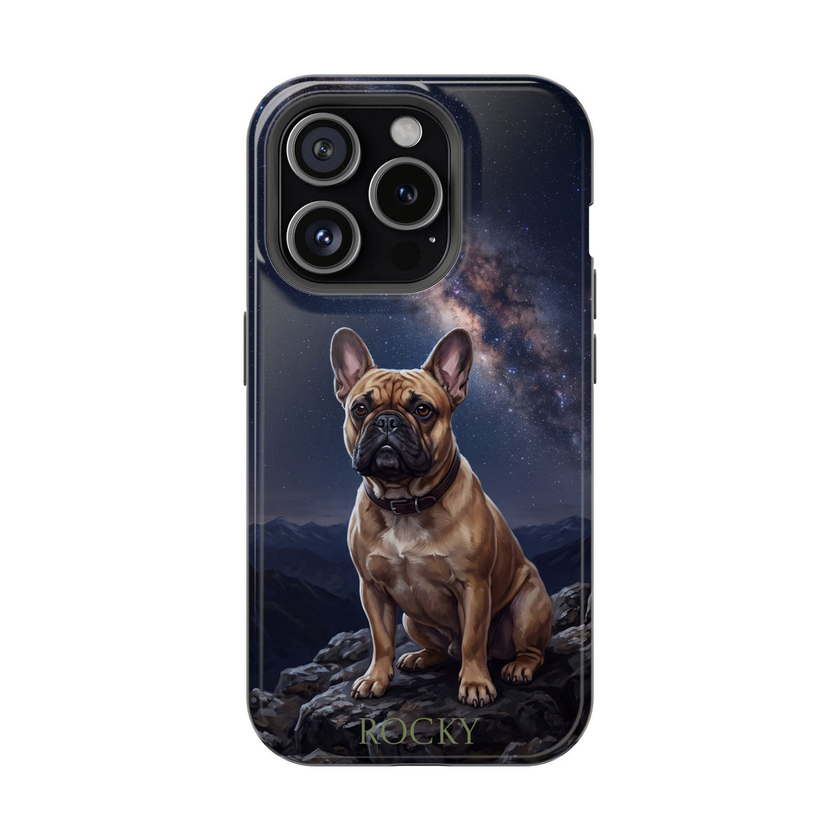 Personalized French Bulldog Starry Night Sky Phone Case — Wireless Charging Cover