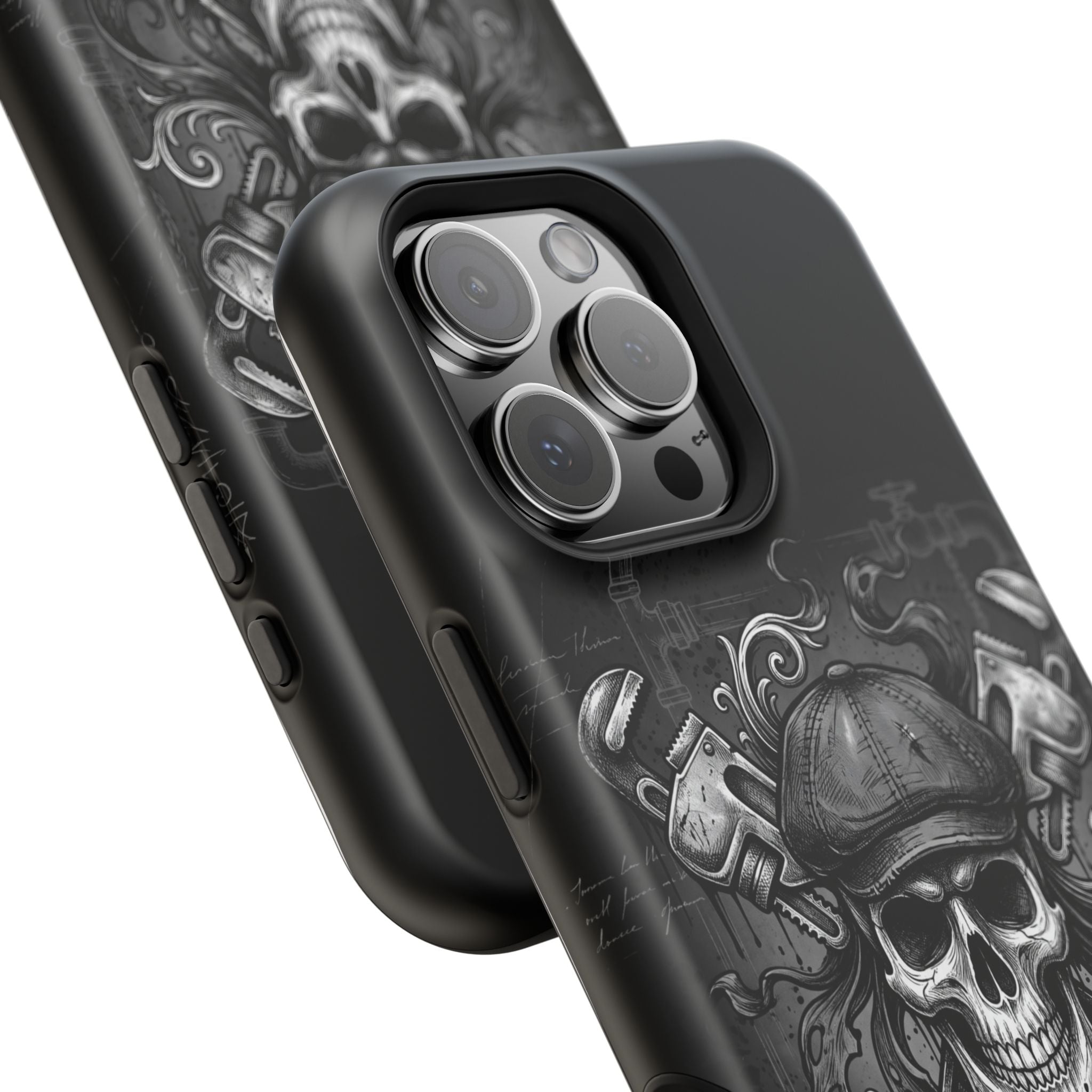 Skull & Wrenches Plumber Phone Case — Wireless Charging Cover