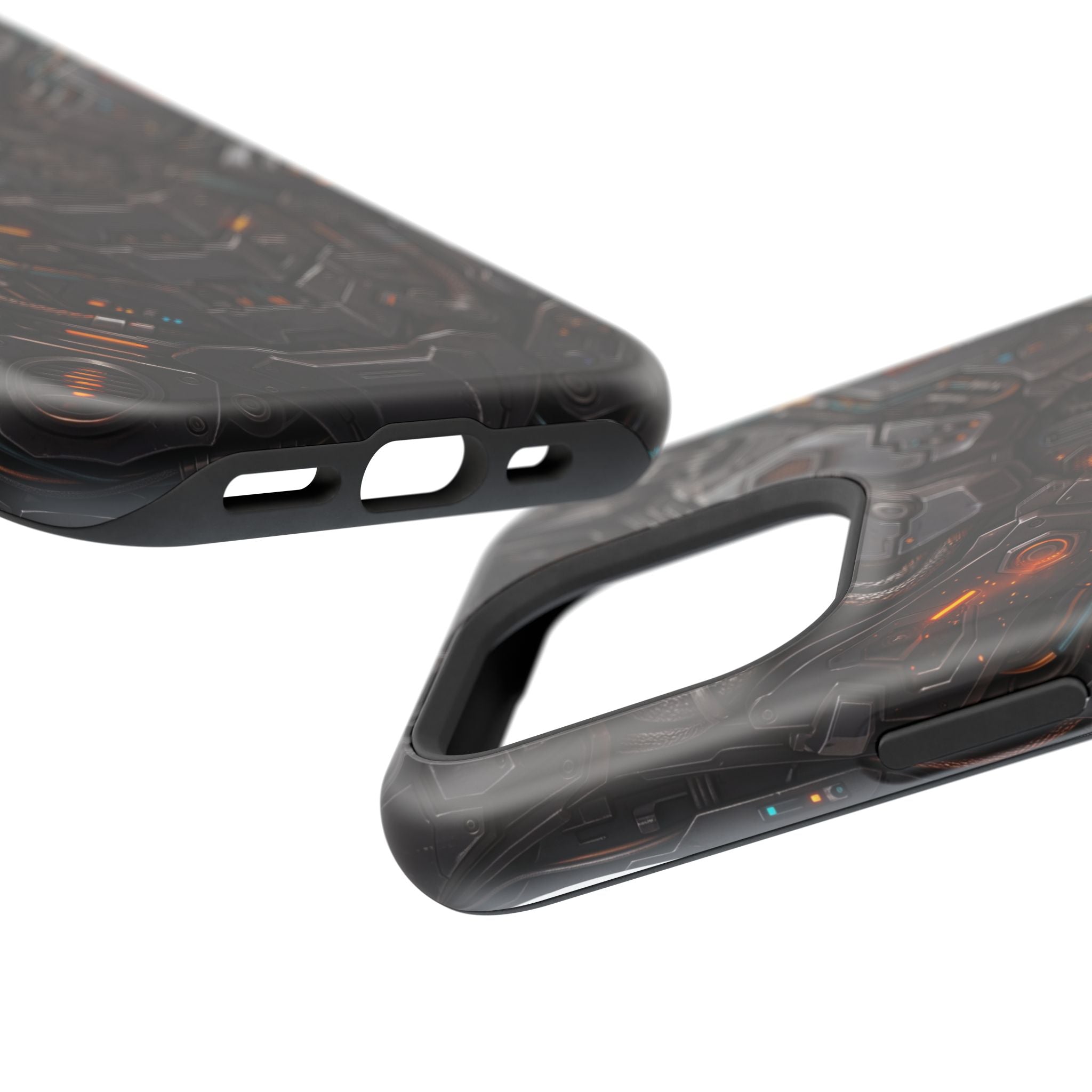 Mech Armor Phone Case — Industrial Circuit Wireless Charging Cover