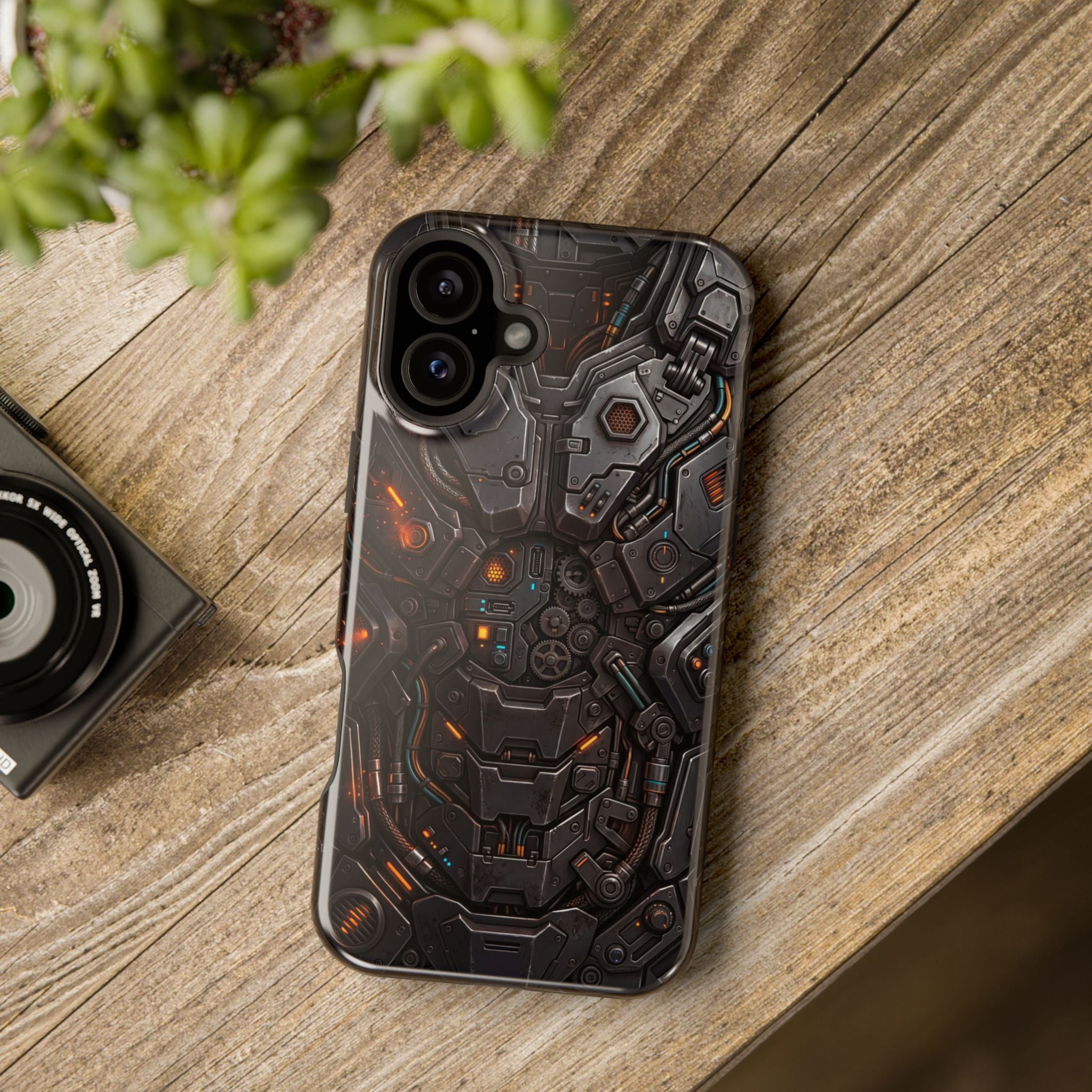 Mech Armor Phone Case — Industrial Circuit Wireless Charging Cover