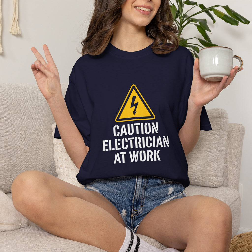 Caution Electrician At Work T-Shirt