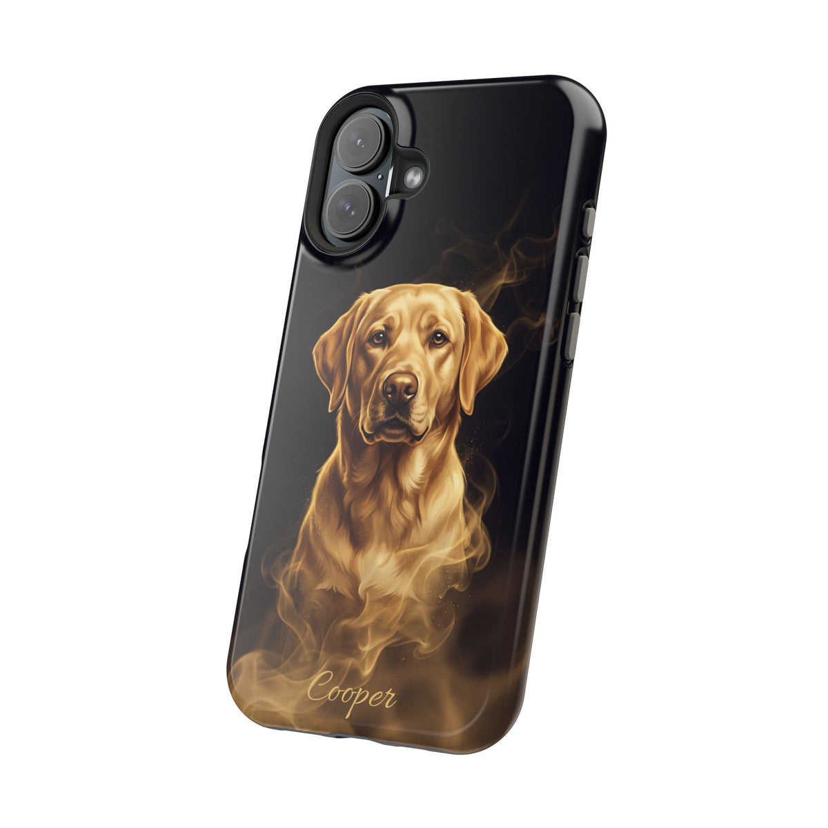 Personalized Gold Smoke Labrador Phone Case — Tough Magnetic Case with Wireless Charging