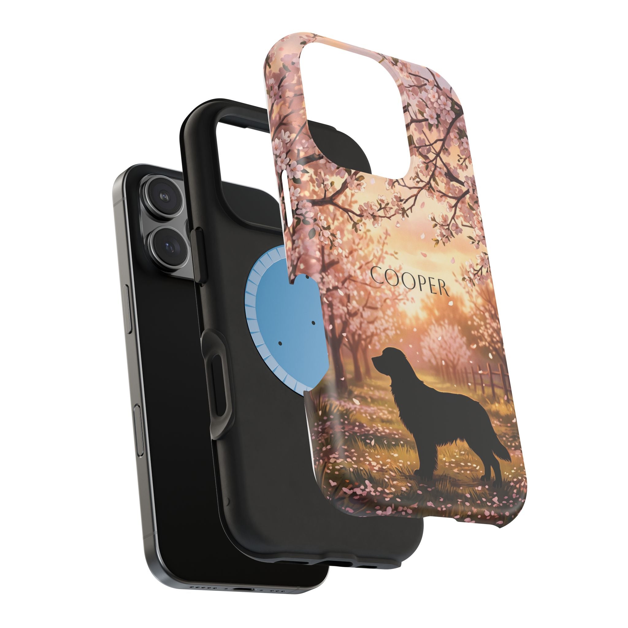 Personalized Golden Retriever Autumn Forest Phone Case — Wireless Charging Cover