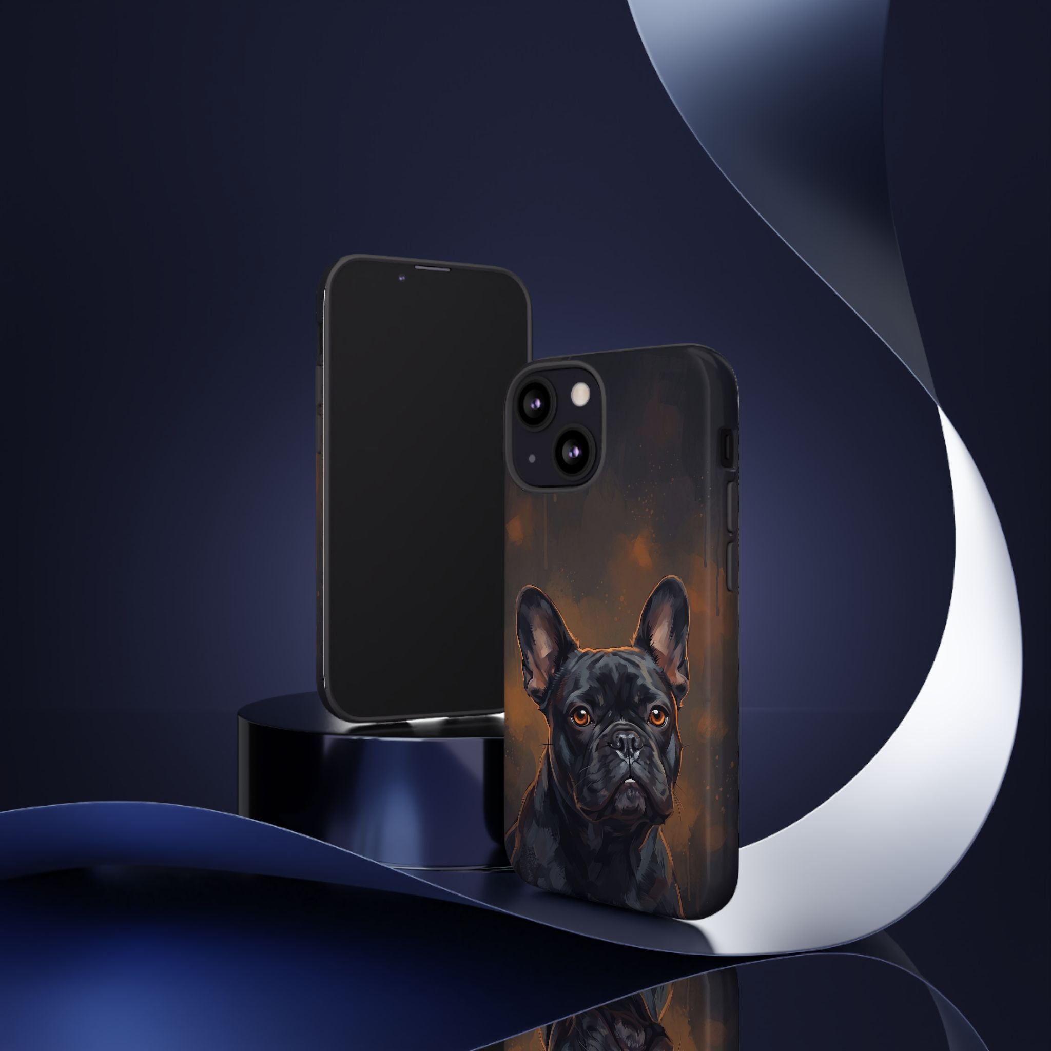Moody French Bulldog Portrait Phone Case | Dramatic Studio Photography Style | iPhone & Samsung