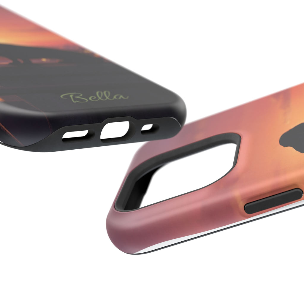 Personalized Dachshund Rooftop Sunset Phone Case — Wireless Charging Cover