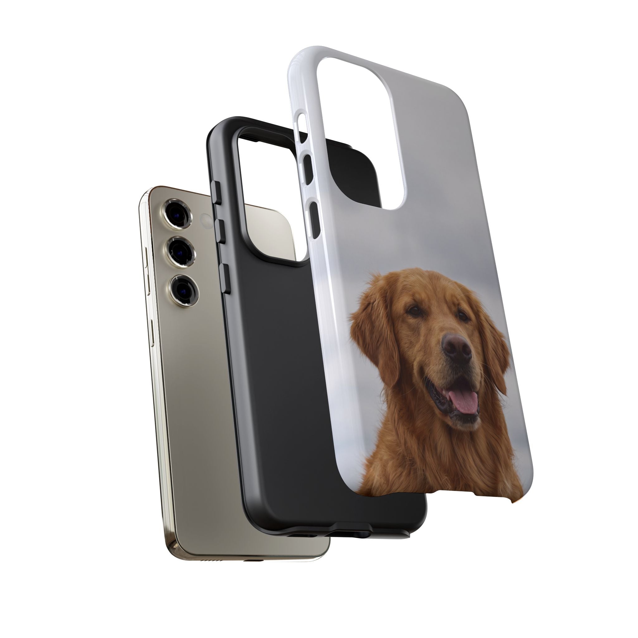Golden Retriever Portrait Phone Case | Happy Dog Photo on Soft Sky Background | Samsung & iPhone