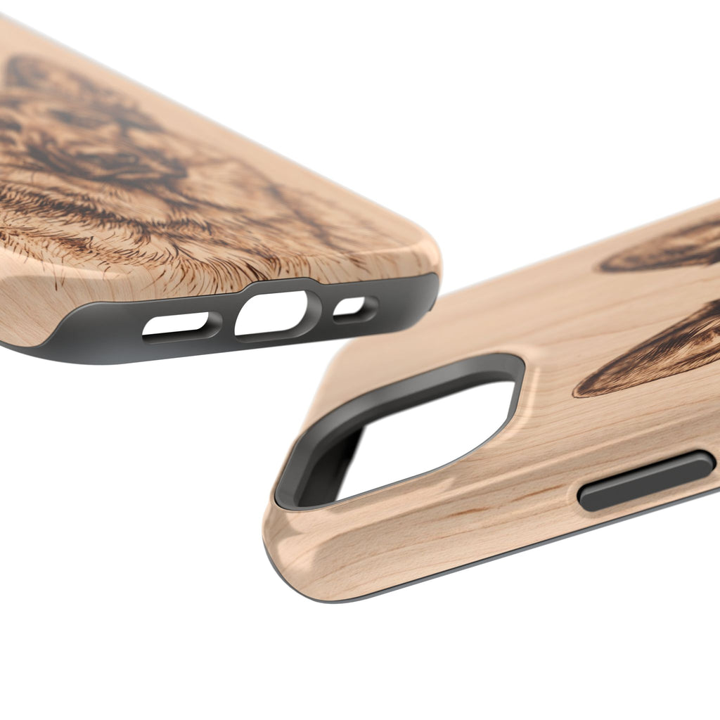 German Shepherd Phone Case | Pyrography Art — Tough Magnetic Case with Wireless Charging