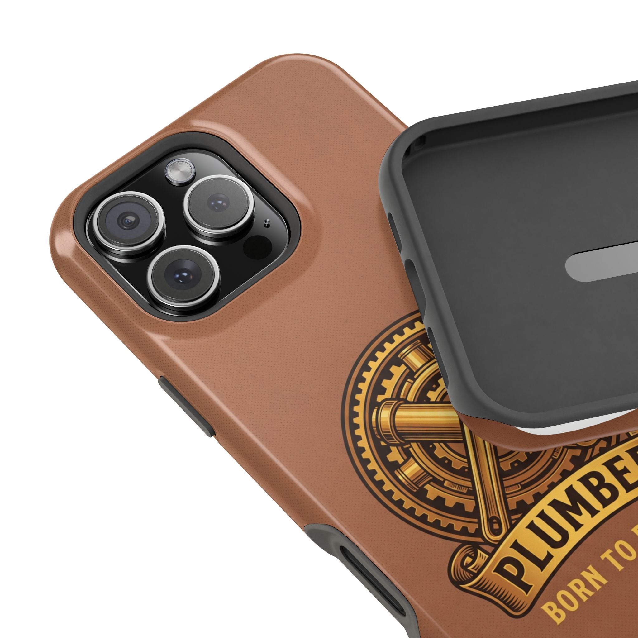 Plumber Born to Build Phone Case — Badge Wireless Charging Cover