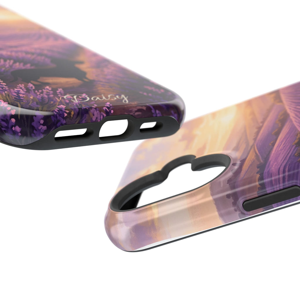 Personalized Dachshund Lavender Field Phone Case — Wireless Charging Cover