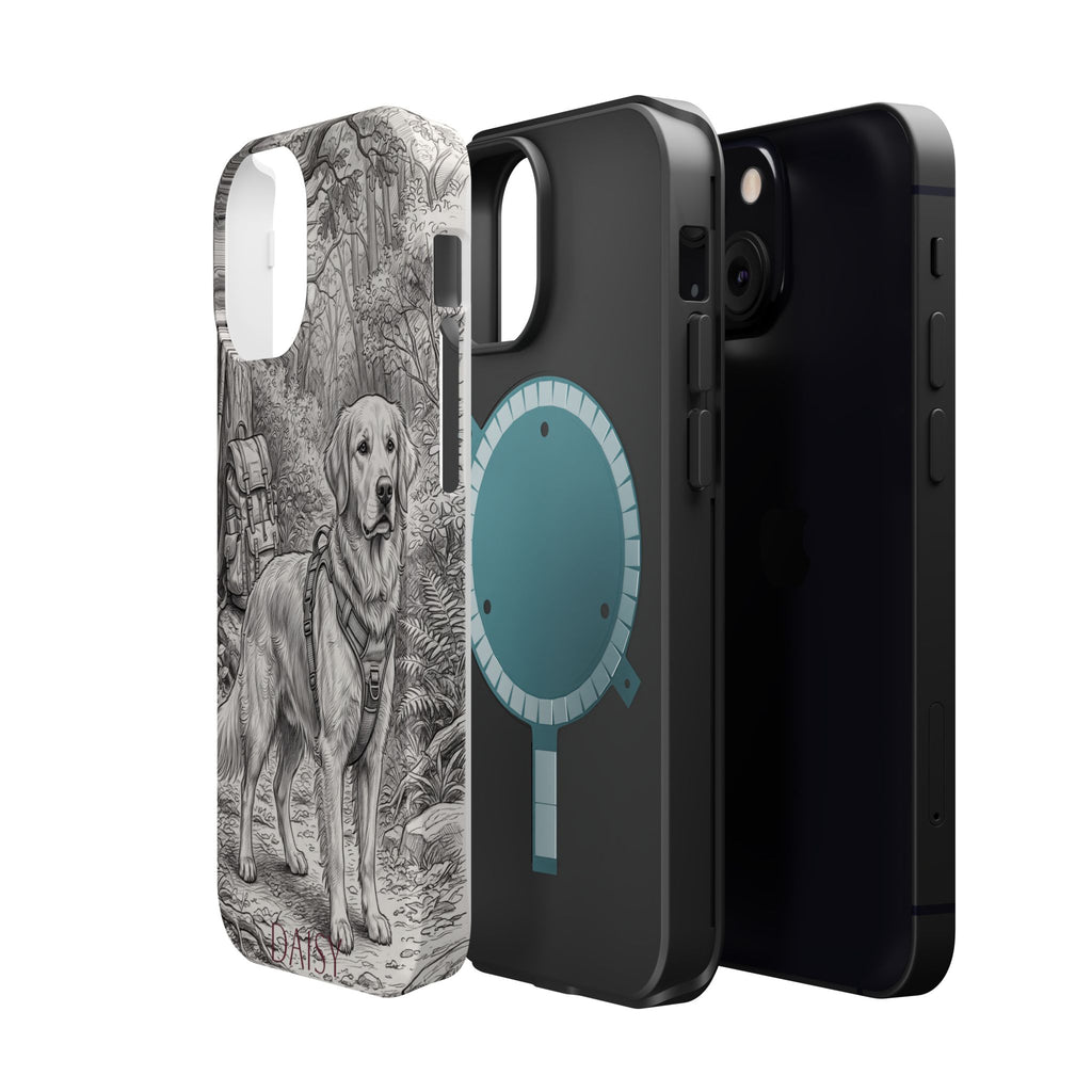 Personalized Golden Retriever Woodland Trail Phone Case — Wireless Charging Cover