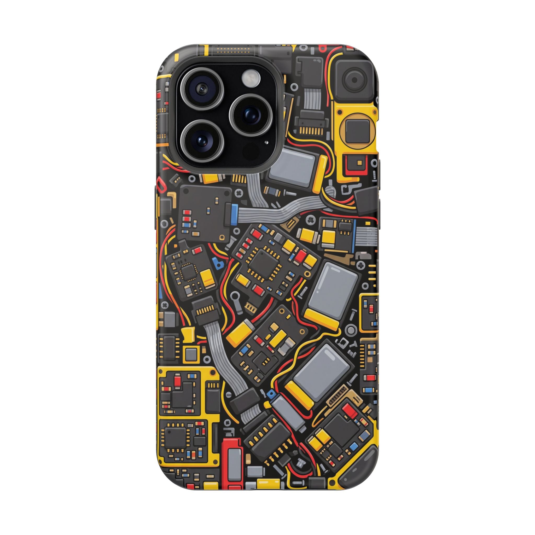 Voltage Board Phone Case — Yellow Circuit Wireless Charging Cover