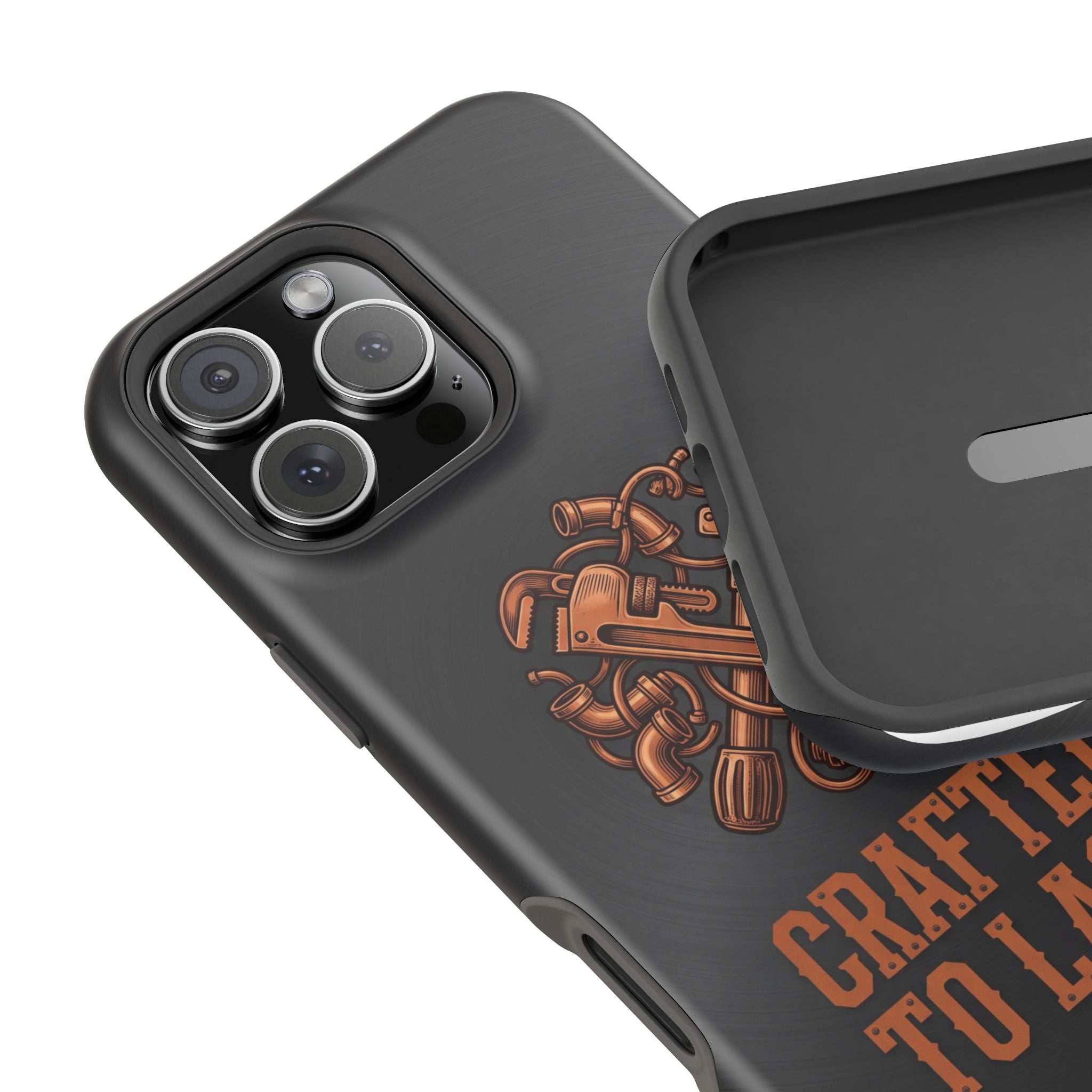 Crafted to Last Phone Case — Crossed Wrenches Wireless Charging Cover