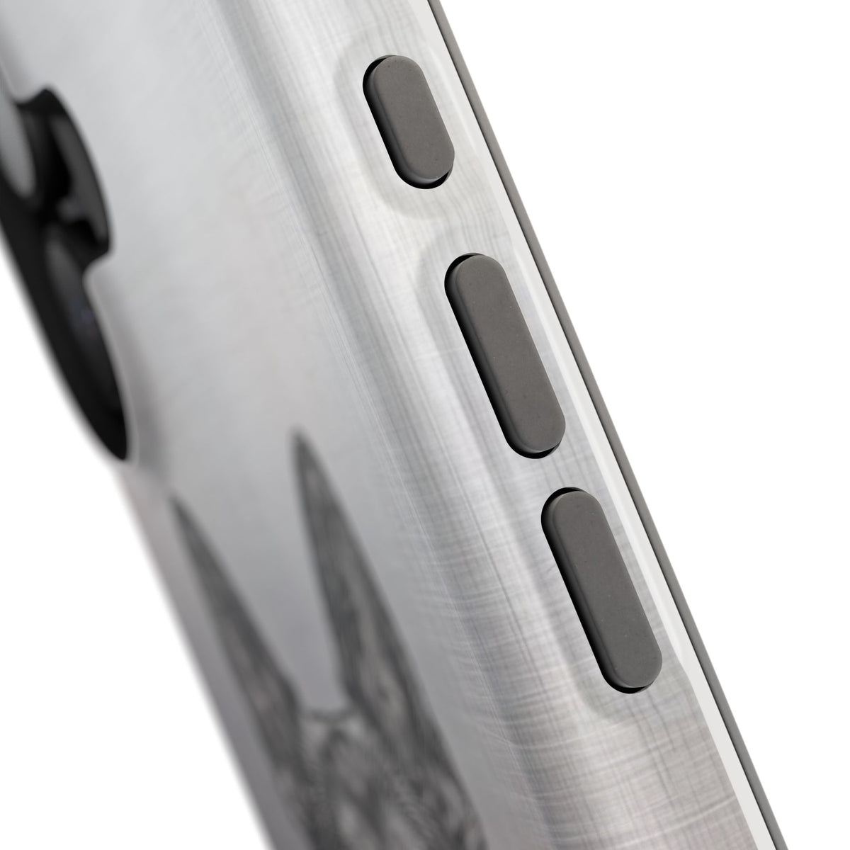German Shepherd Phone Case | Personalized Etched Silver Art — Tough Magnetic Case with Wireless Charging