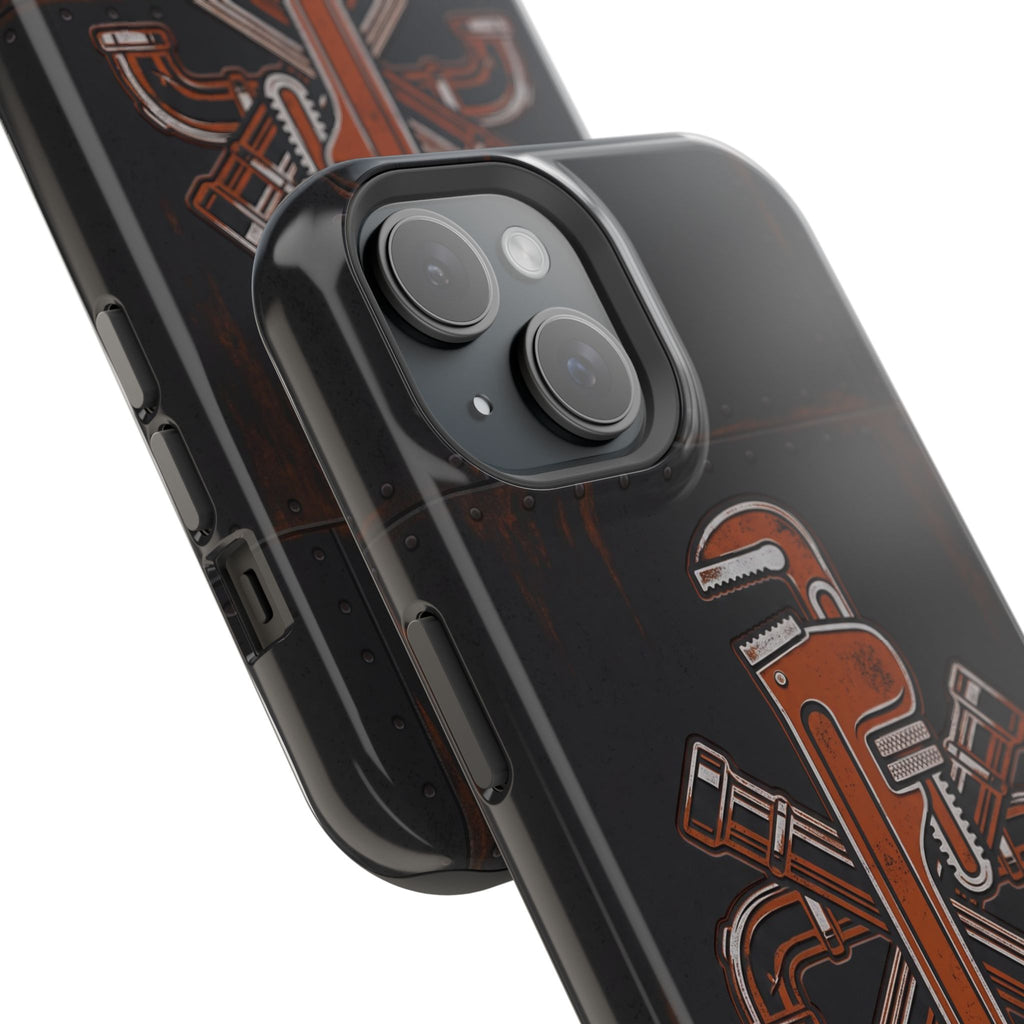 Tough By Trade Phone Case — Crossed Wrenches Wireless Charging Cover