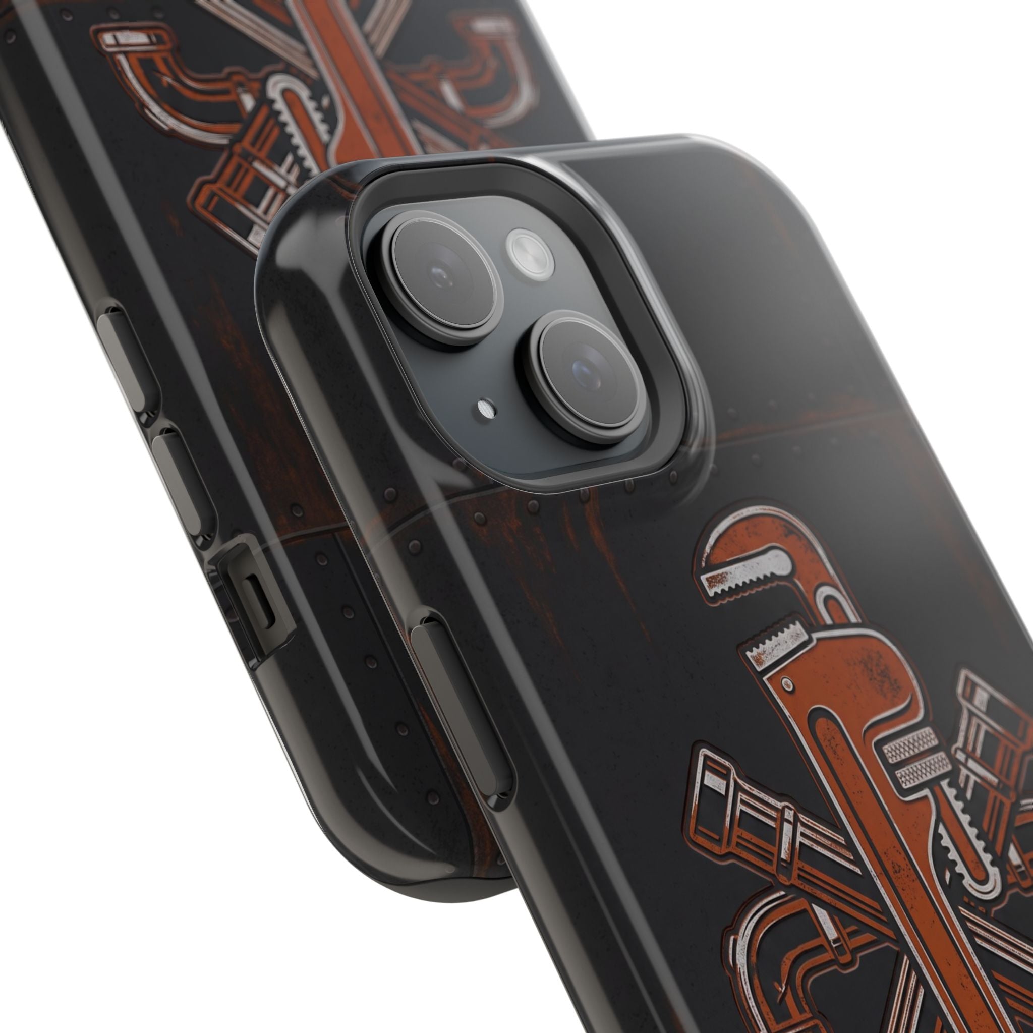 Tough By Trade Phone Case — Crossed Wrenches Wireless Charging Cover