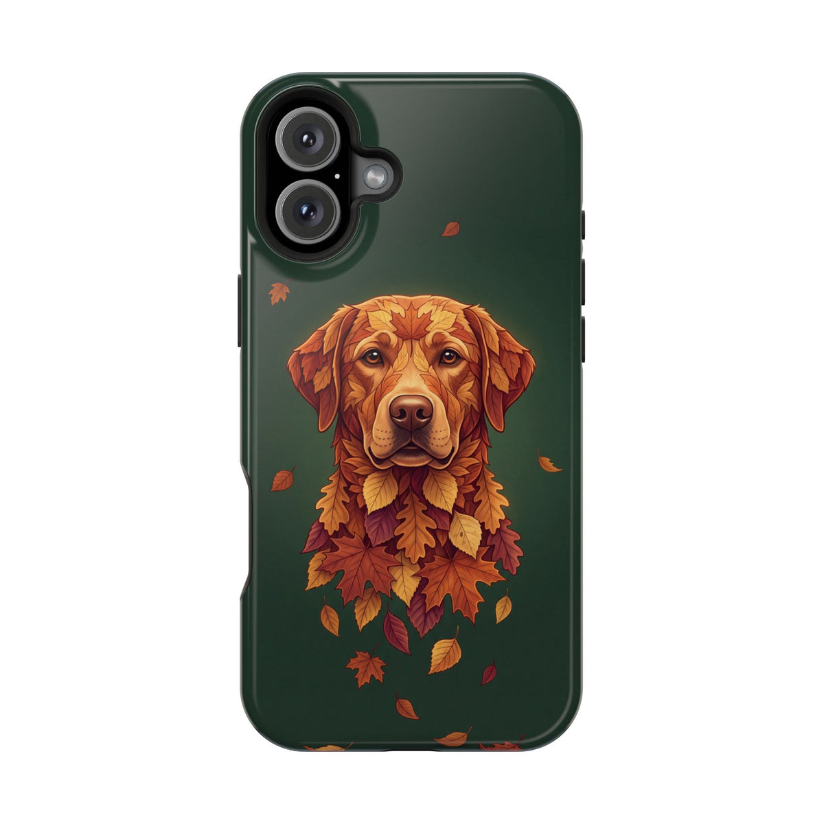 Autumn Leaves Labrador Phone Case — Tough Magnetic Case with Wireless Charging