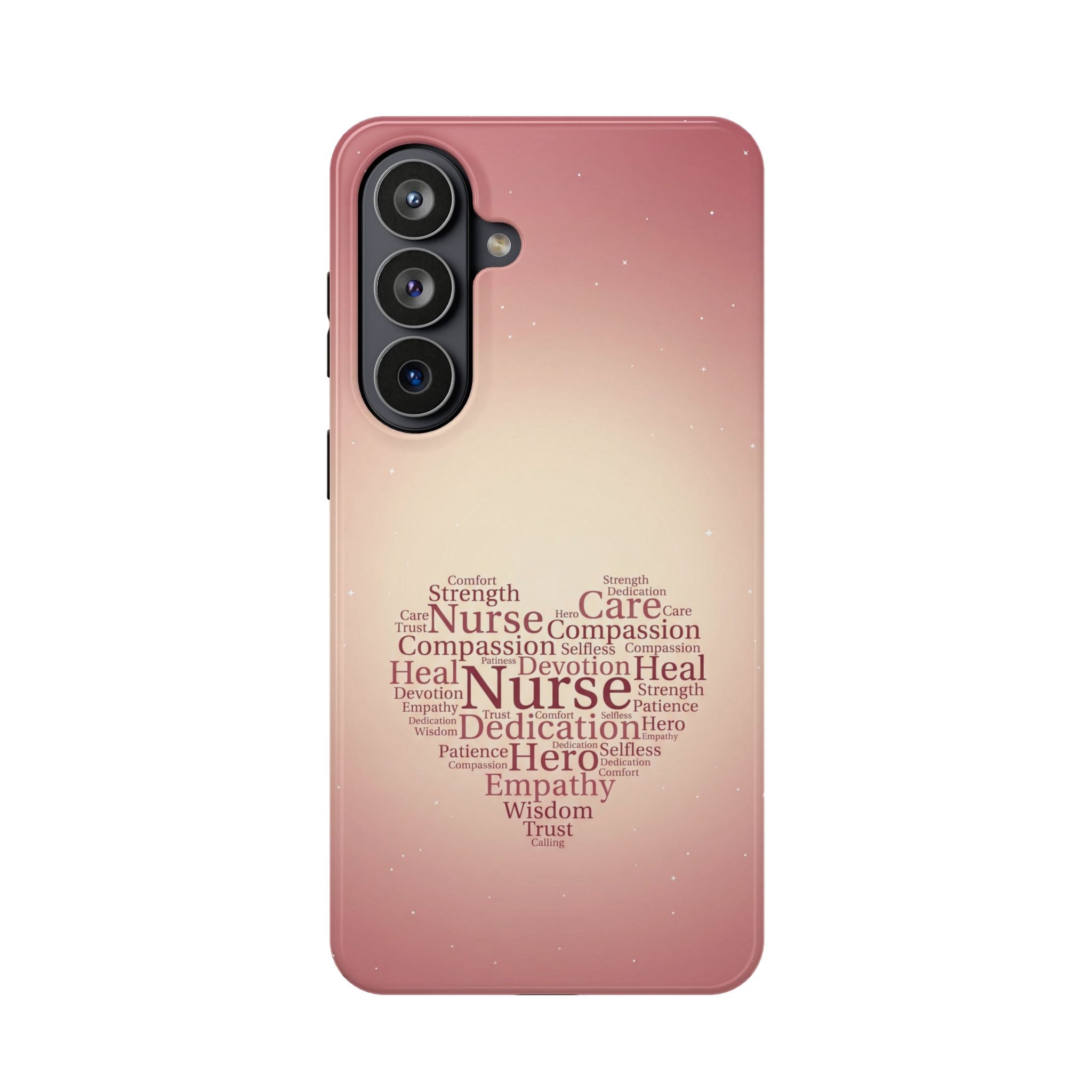 Nurse Heart Word Art Phone Case — Impact-Resistant Wireless Charging Cover