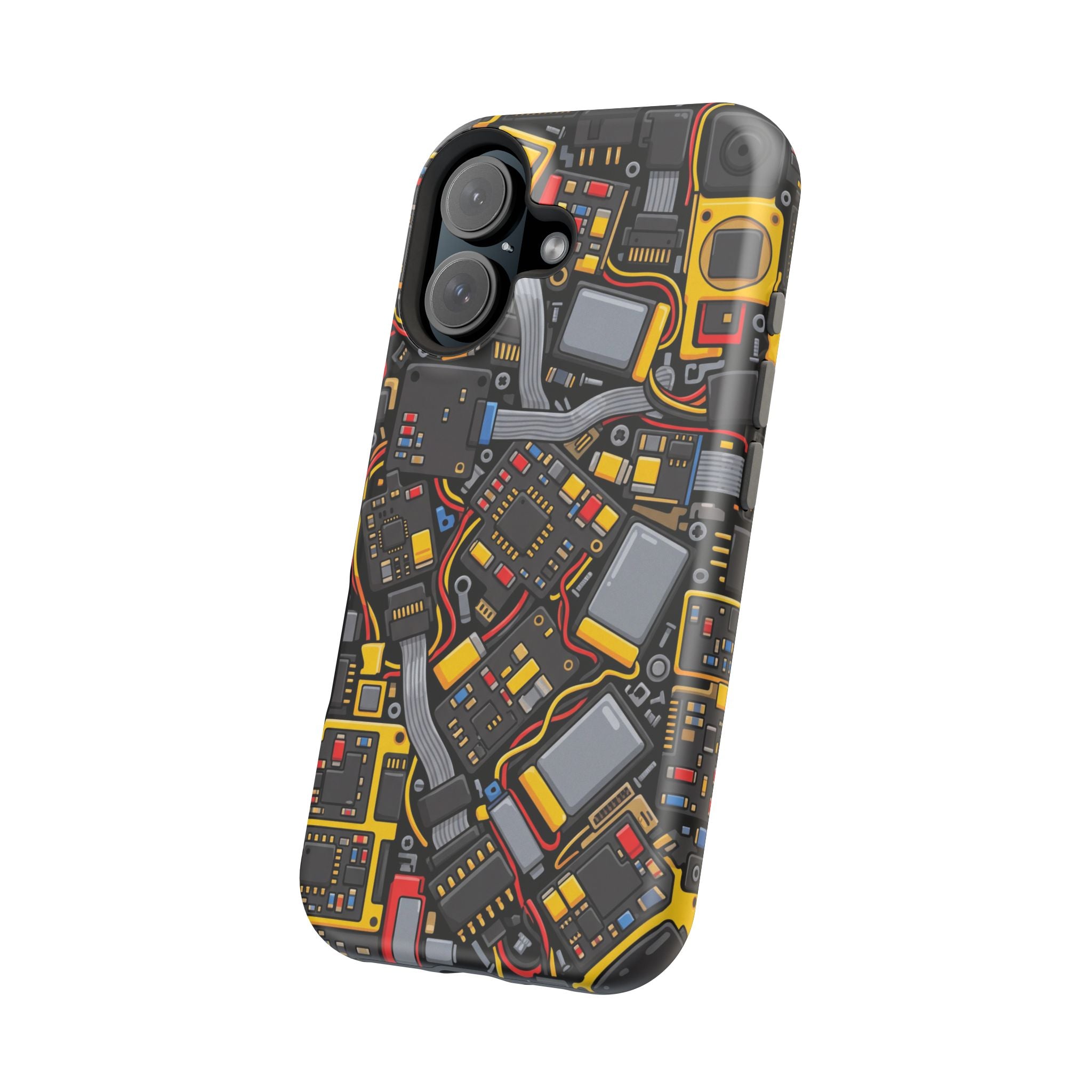 Voltage Board Phone Case — Yellow Circuit Wireless Charging Cover
