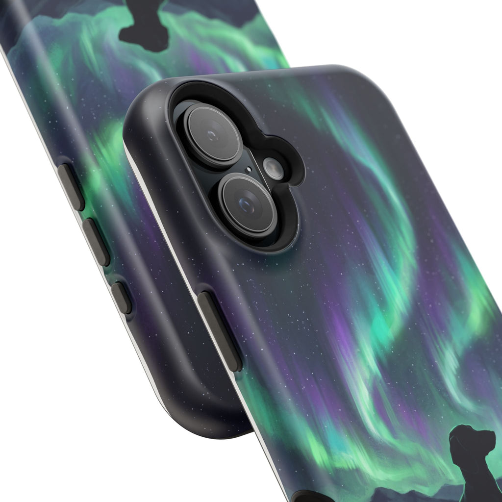 Personalized Dachshund Northern Lights Phone Case — Wireless Charging Cover