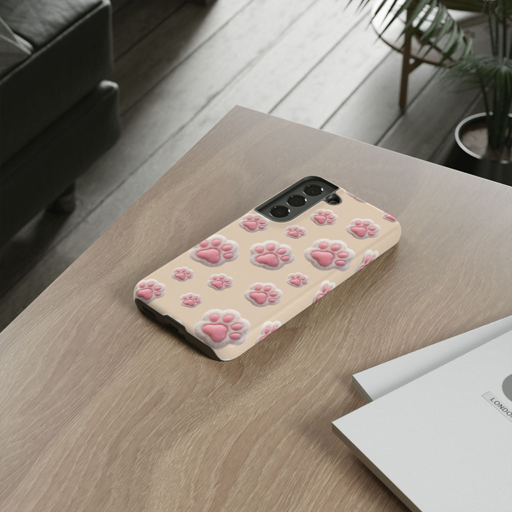 Golden Retriever Paw Print Phone Case | Cute Pink Paw Pattern for Dog Lovers | iPhone & Samsung