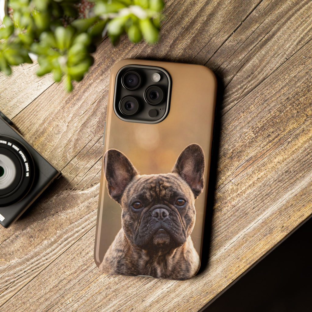 French Bulldog Portrait Phone Case | Realistic Brindle Frenchie Photo Case | iPhone & Samsung
