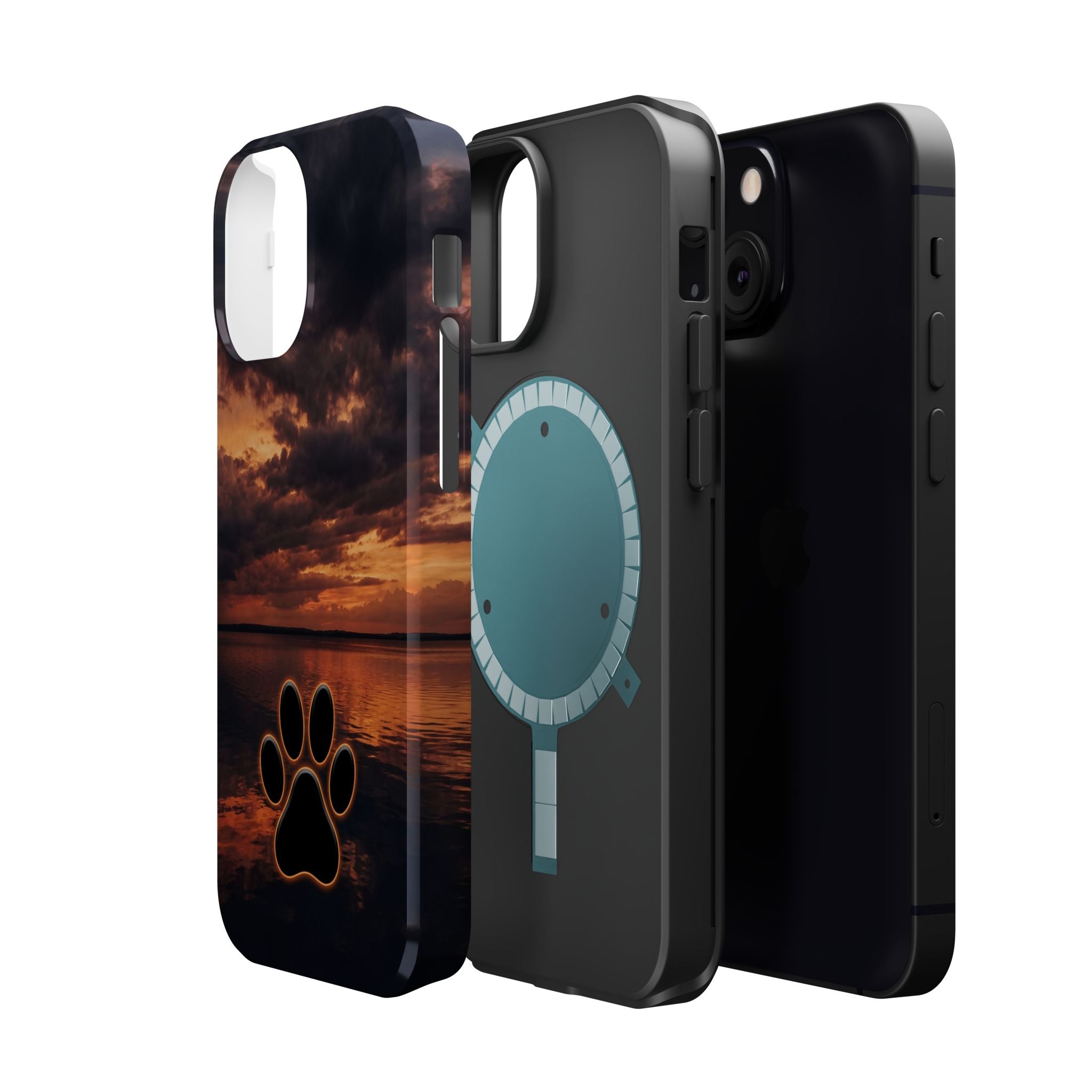 Paw Sunset Magnetic Impact-Resistant Phone Case for iPhone and Samsung Galaxy series