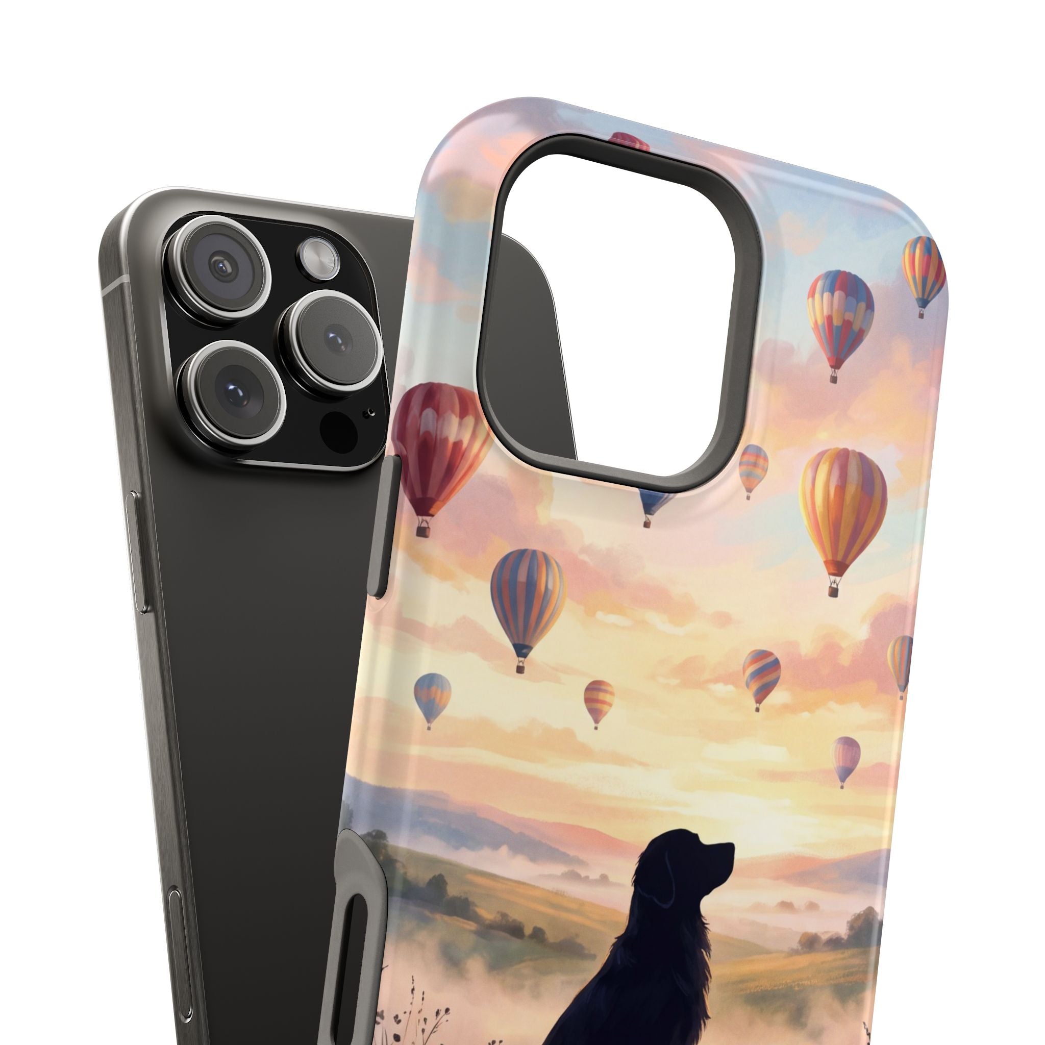 Personalized Golden Retriever Hot Air Balloon Phone Case — Wireless Charging Cover
